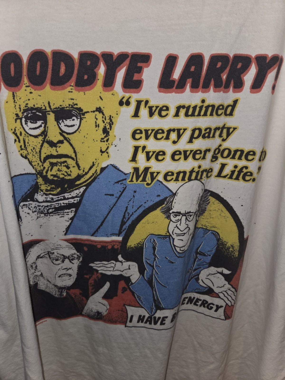Vtg Larry David Goodbye Larry I Have Bad Energy Curb Your Enthusiasm XL