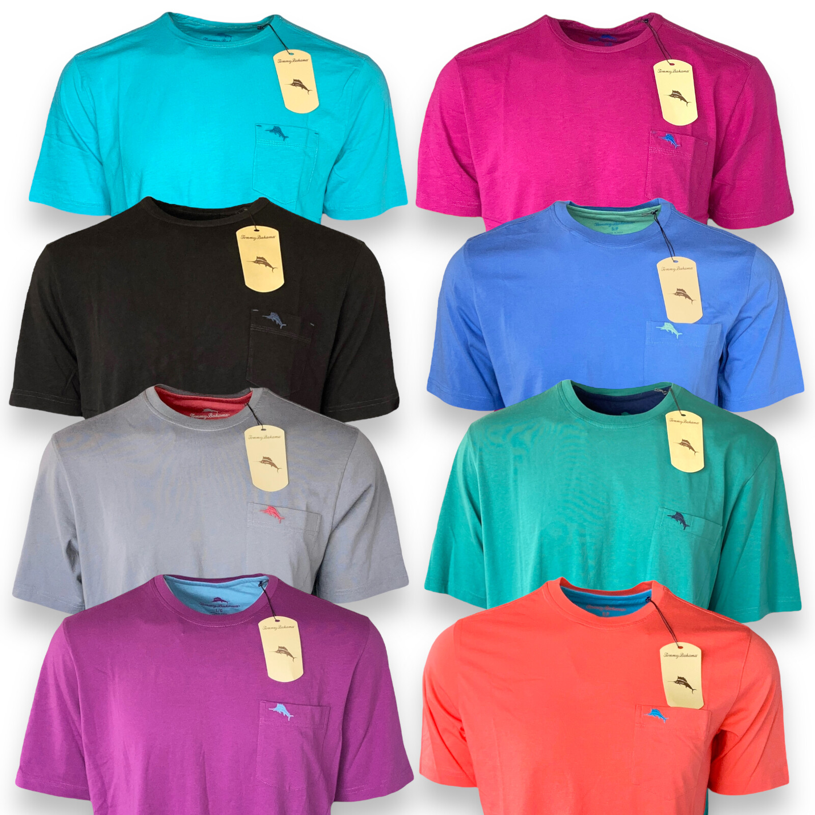 Tommy Bahama Mens Cool Cotton Crew Neck Pocket T Shirt Big Guy M L XL 2XL 3XL