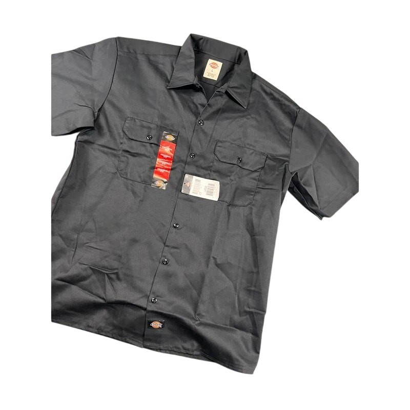 Men’s Dickies L Black Short Sleeve Work Shirt NWT New With Tags