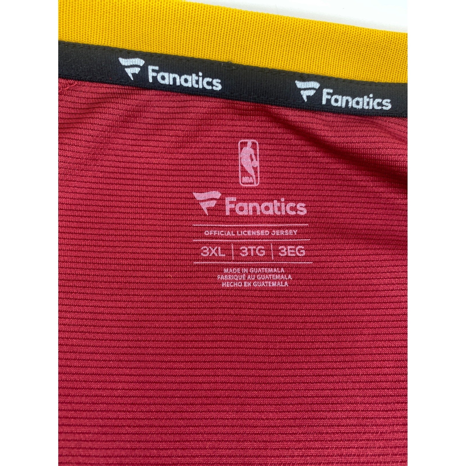Fanatics NBA Jersey Shirt Mens 3XL Burgundy Wine NWT VNeck Short Sleeve Athletic