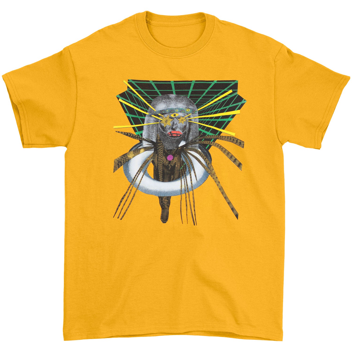 Men’s Klaxons Starry Eyes T-shirt X-Large Yellow