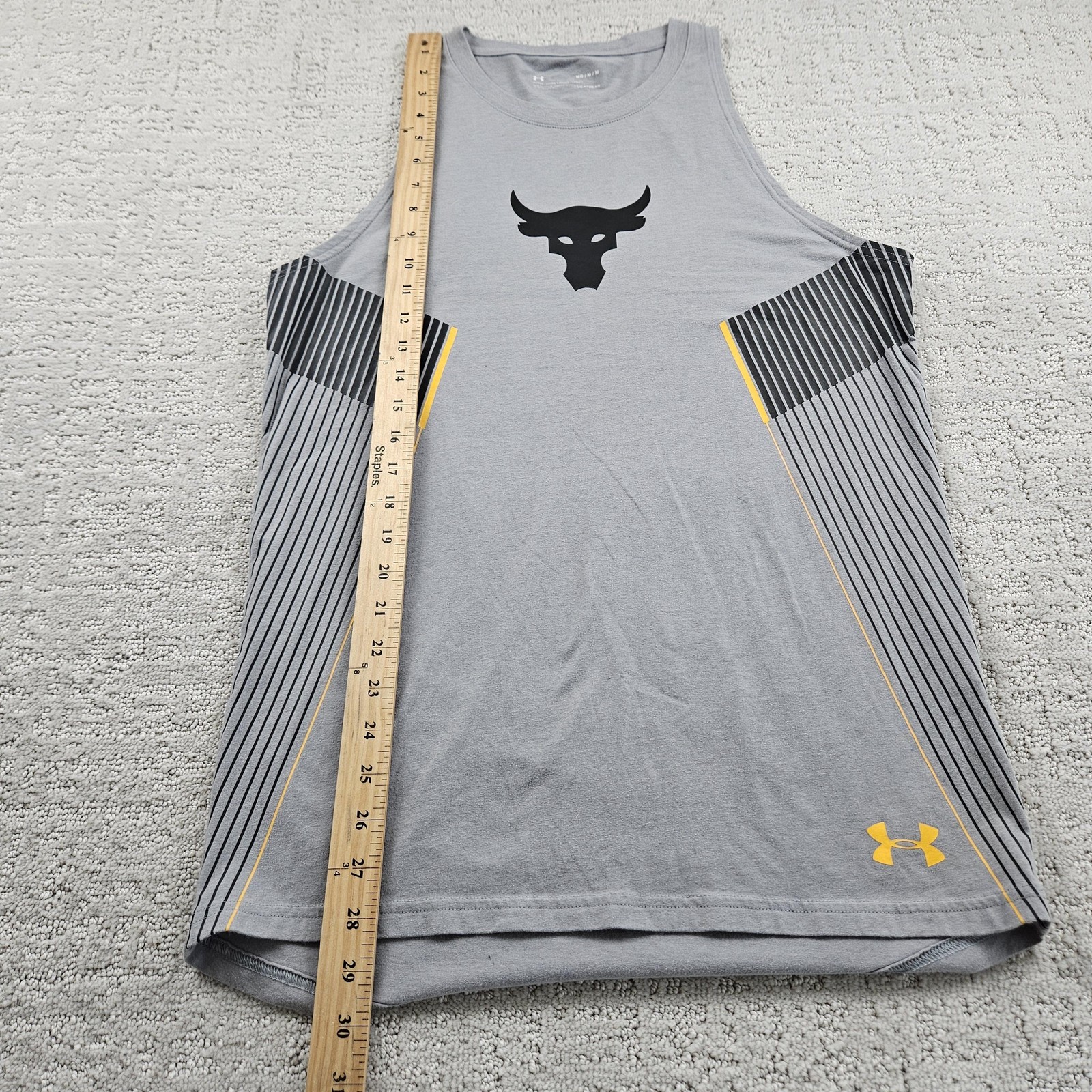 Under Armour Shirt Mens M Gray HeatGear Sleeveless Athletic Logo Tank Tagless