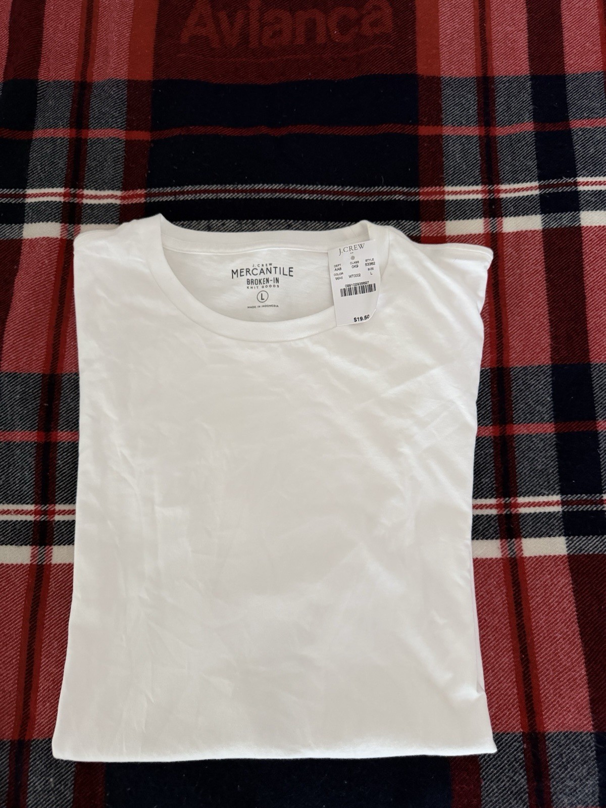 J Crew Mens Short Sleeve Crew Neck Cotton T Shirt Large White