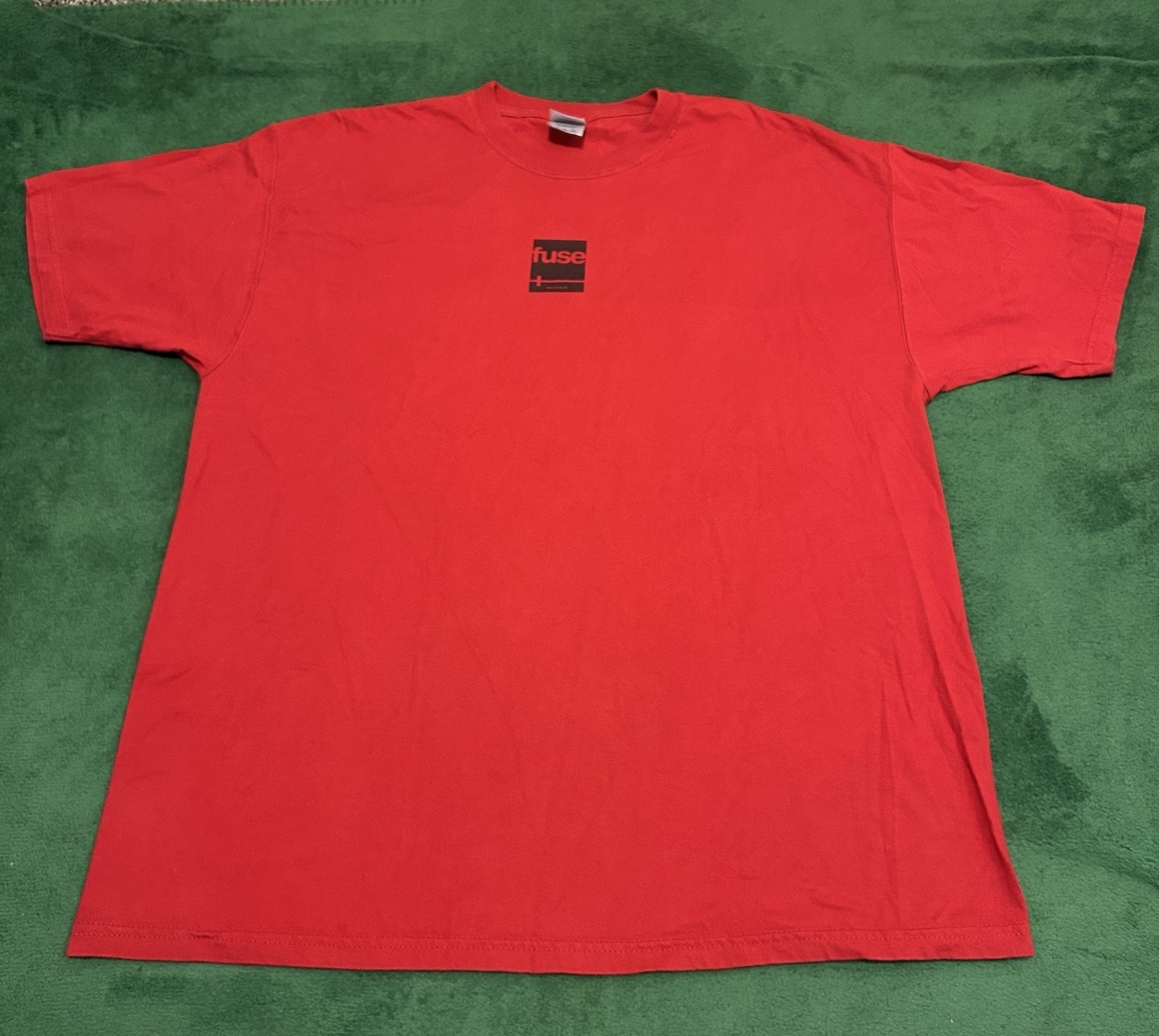 Vintage Fuse TV Logo Promo Show Network T-Shirt Red Mens XL Uranium Music Videos
