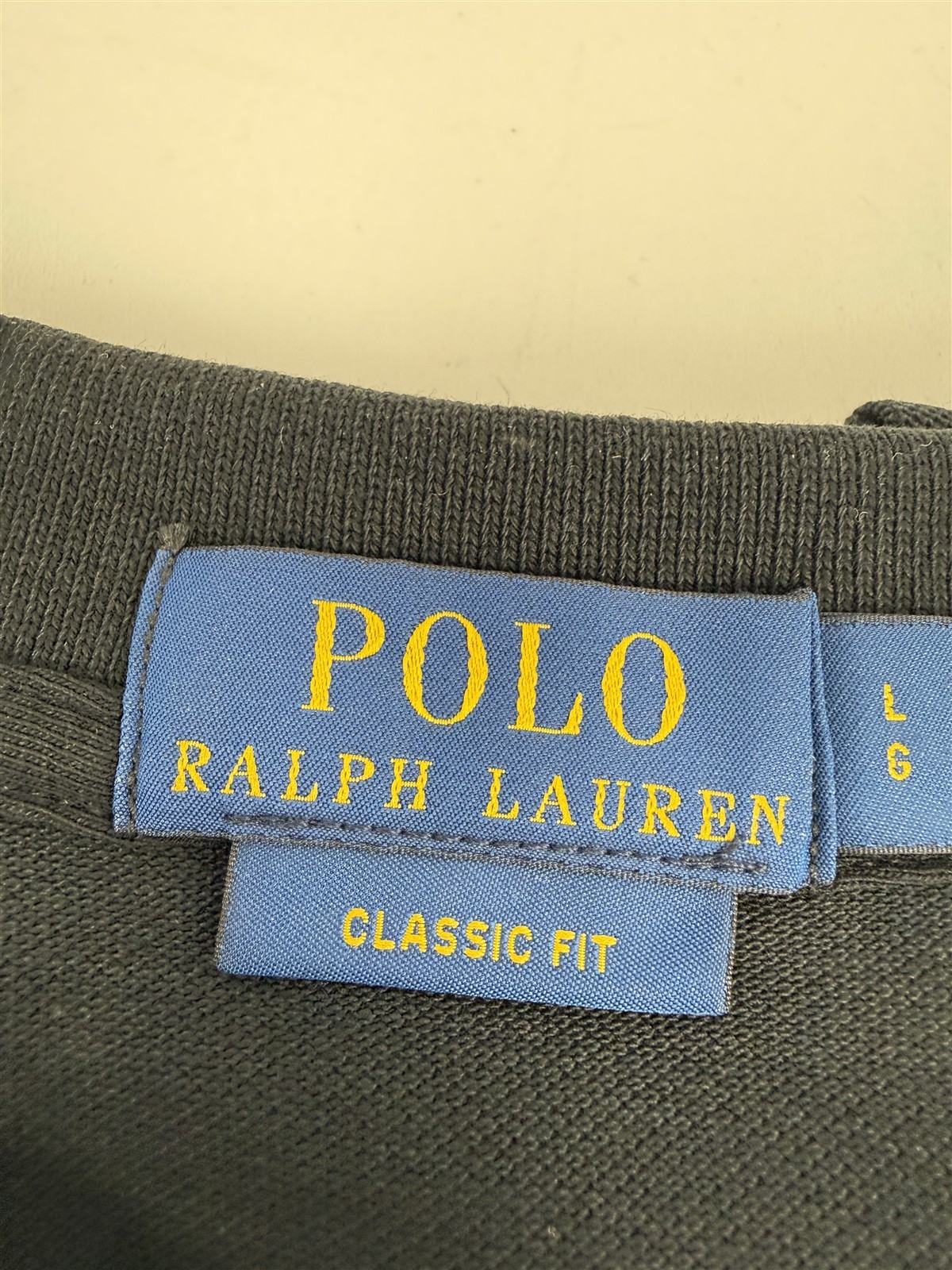 Polo Ralph Lauren Men’s Large Black Cotton Polo Shirt Red Pony Classic Fit
