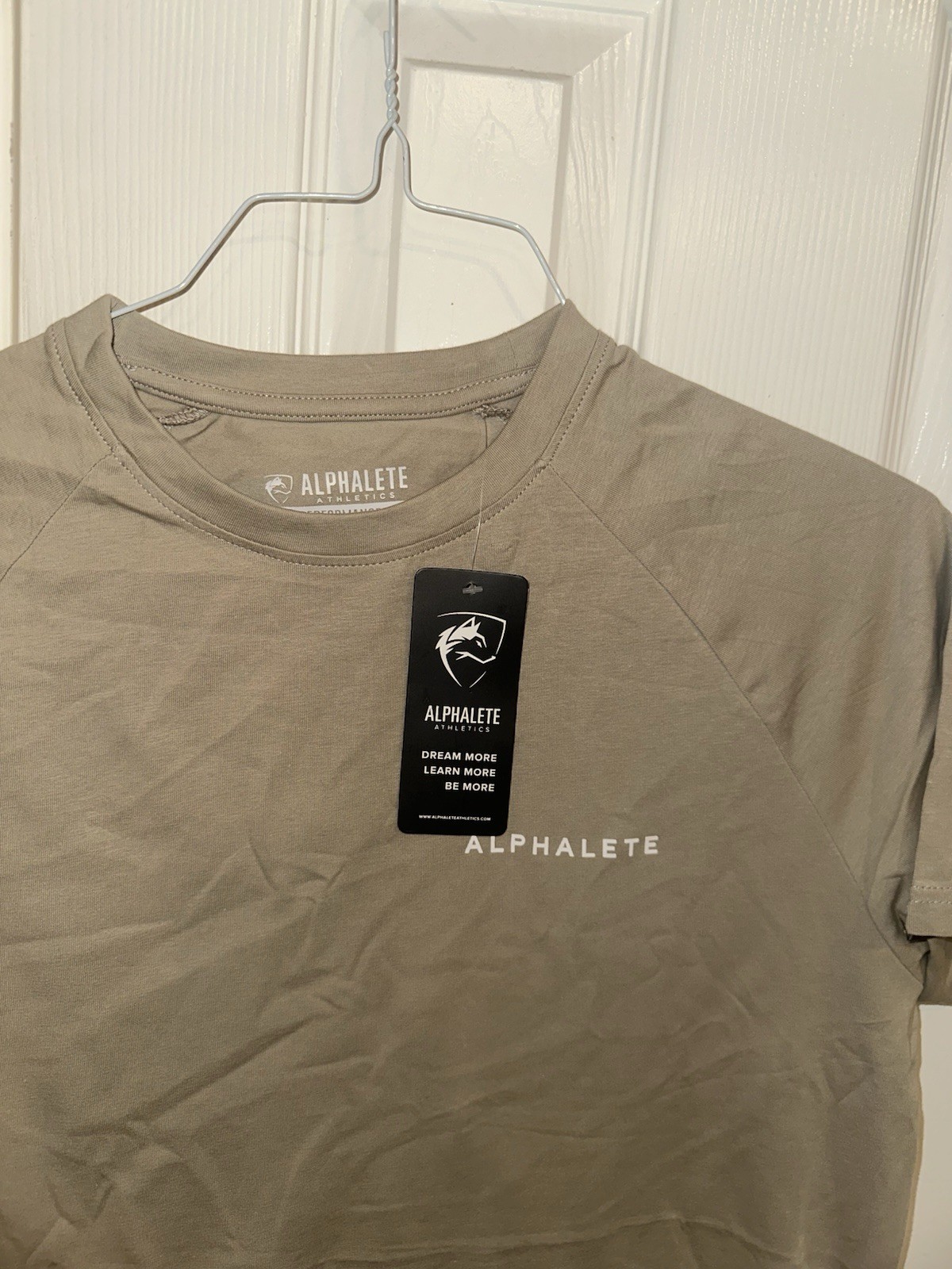 alphalete mens shirt M Beige 94% Cotton 6% Spandex