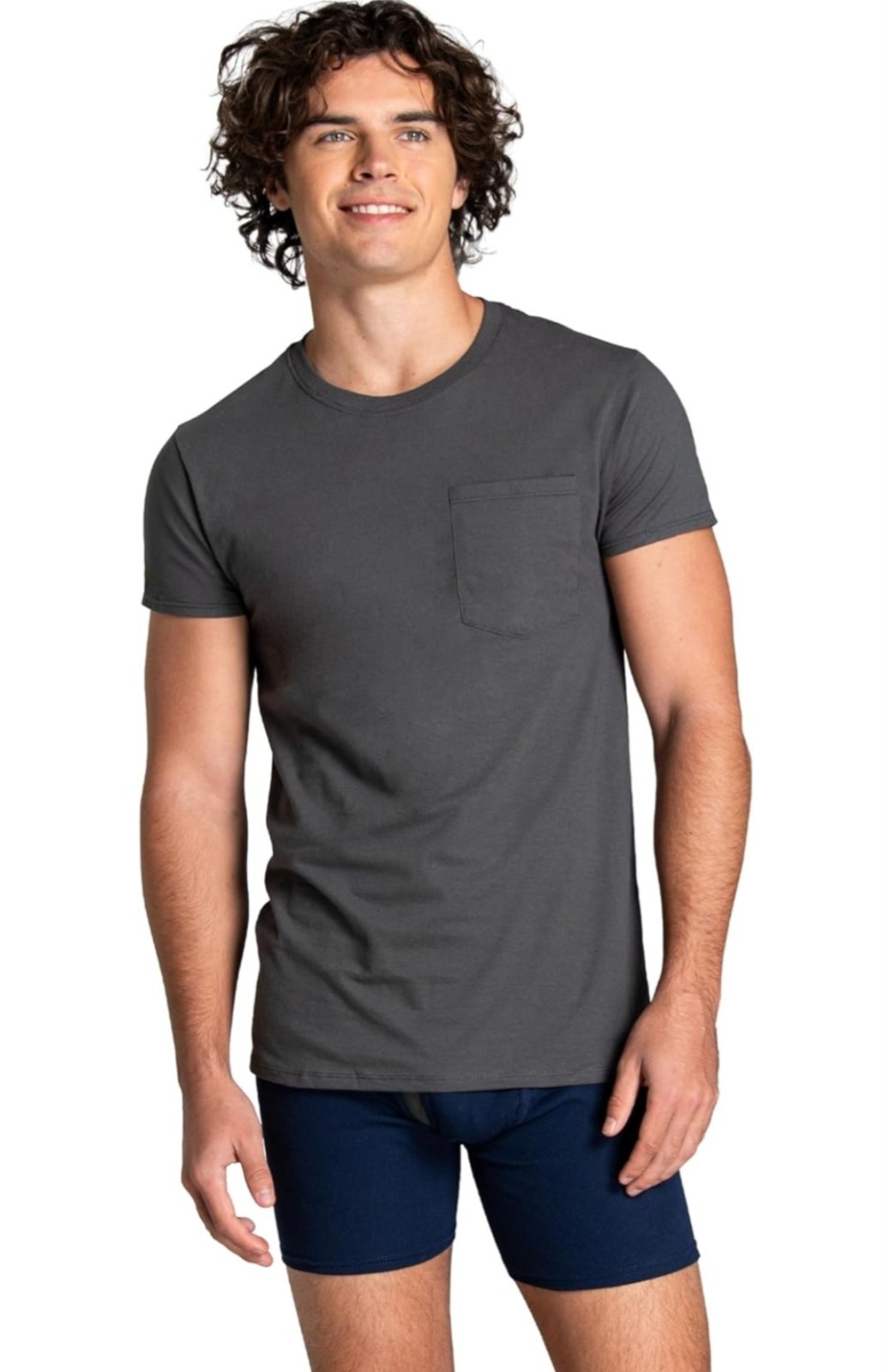 Fruit Of The Loom Men’s 6pk Pocket Tees Size L New Moisture Wicking Eversoft