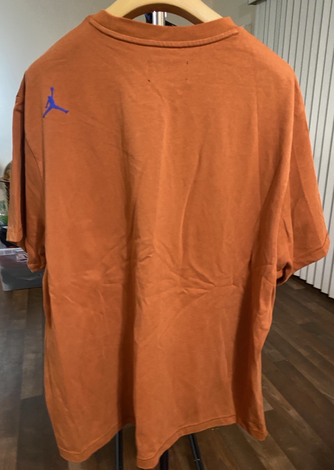 Jordan 23 Engineered Flight T-Shirt Men’s XXL Orange Nylon Panel Cotton Tee EUC