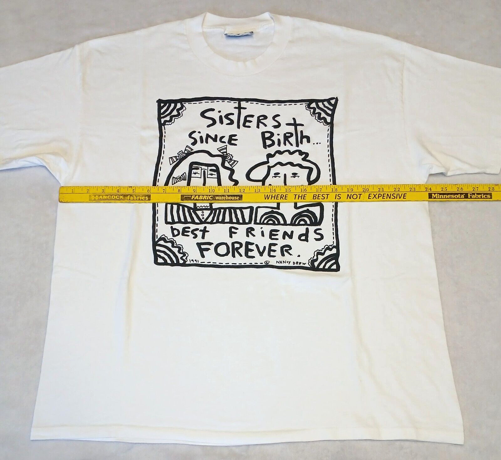 Vintage Nancy Drew T Shirt XL 1991 Lee Sisters Best Friend Forever Unisex Great