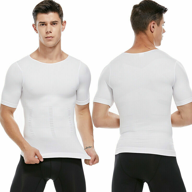 Men Classic Sleeveless Slimming Body Shaper Workout Shirt Belly Control Tank Tee