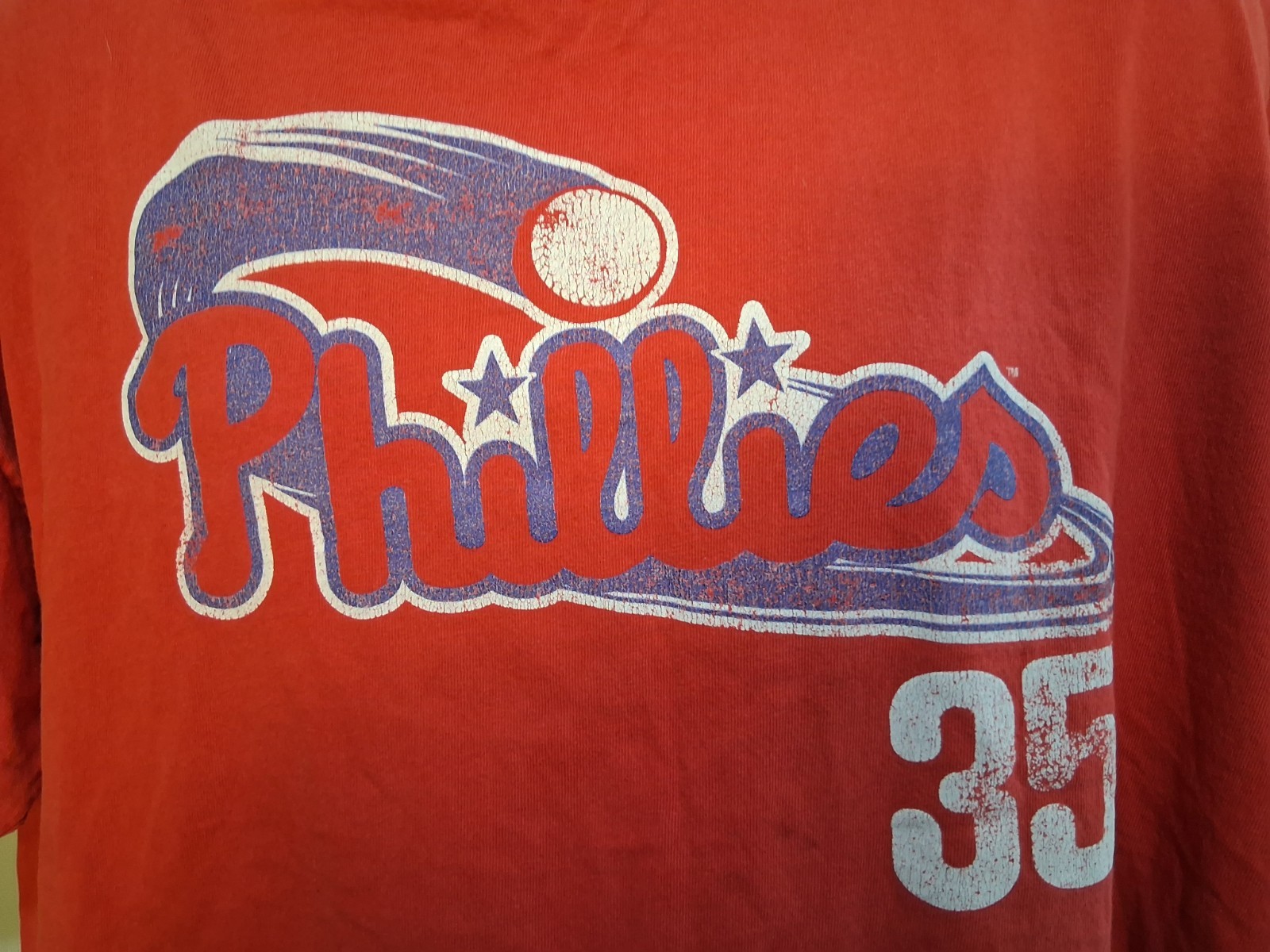 Genuine Merchandise Shirt XL Phillies 2008 World Series Trashed Very Distressed