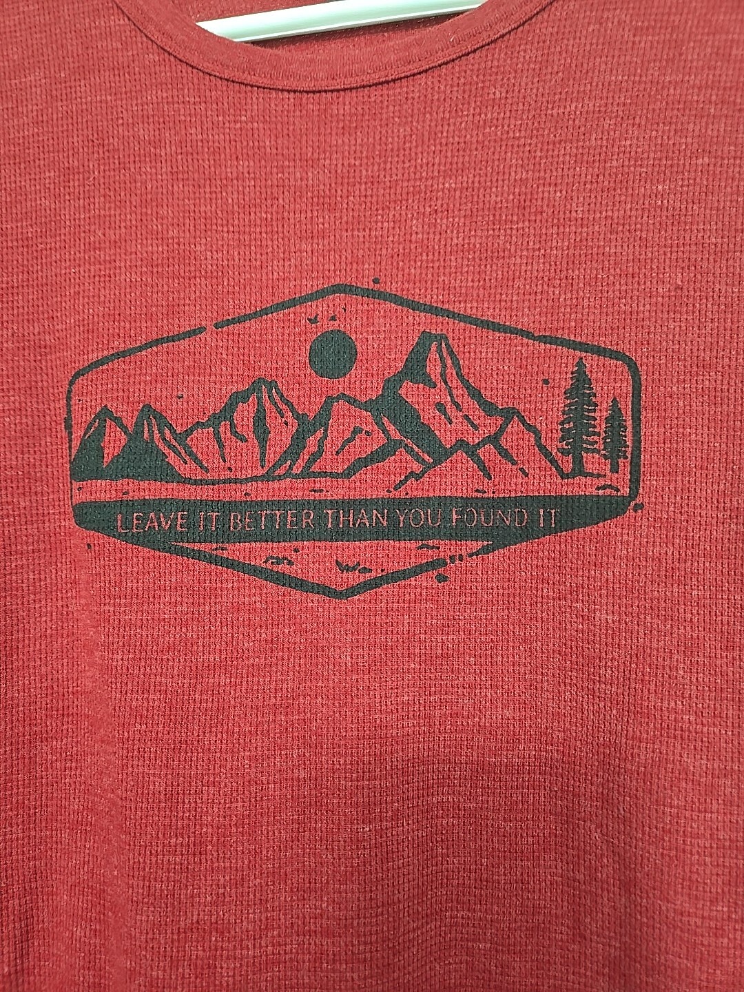 Mens True Craft Outdoor Vibes Hiking Thermal Waffle Shirt XL RED