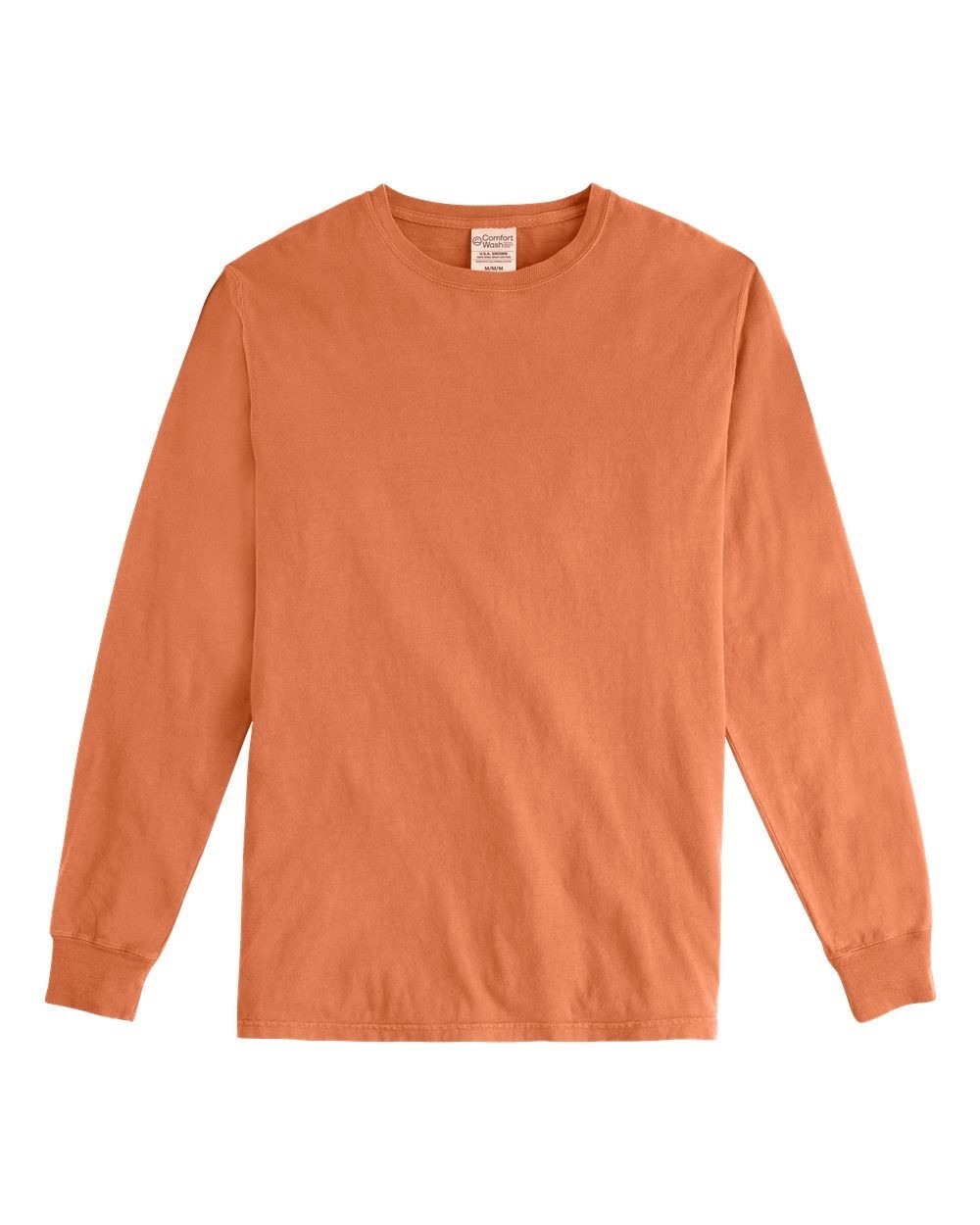 ComfortWash by Hanes GDH200 Unisex Garment-Dyed Long Sleeve T-Shirt 2xl Orange