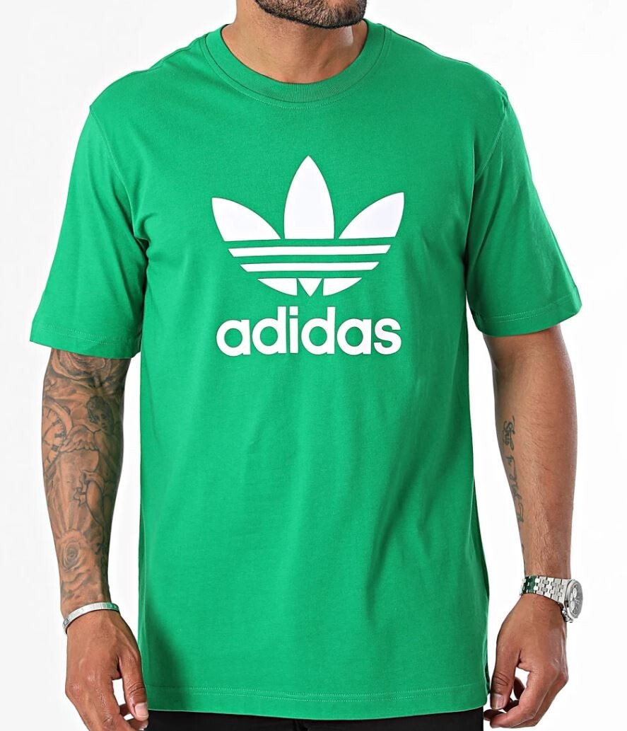 NEW MENS ADIDAS ORIGINALS TREFOIL TEE SHIRT ~SIZE LARGE #IR8012 GREEN