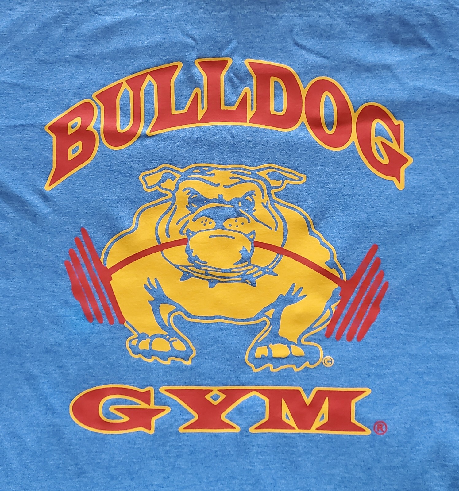 Bulldog Gym Workout Bodybuilding Muscle Royal Blue / Vintage Gold / Red T-Shirt
