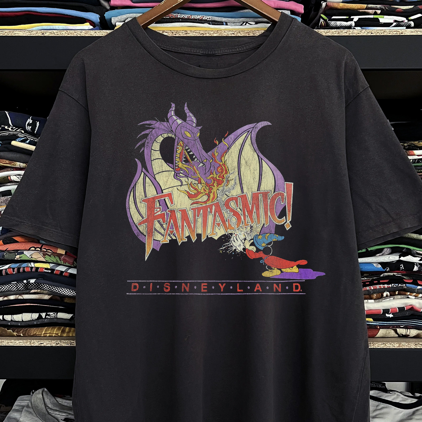 90s Fantasia ‘Fantasmic’ Disneyland Classic T-Shirt Black XXL