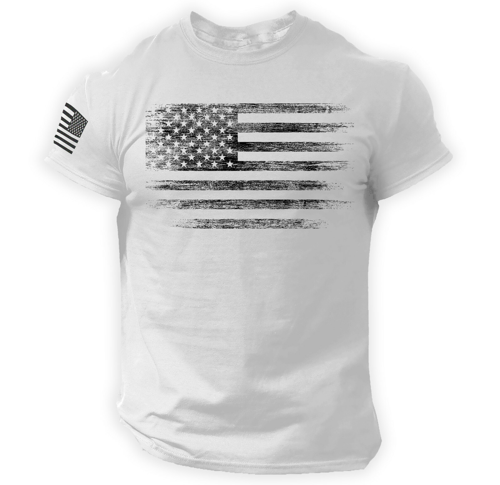 USA Distressed Flag Men T Shirt Patriotic American Tee S – 2XL