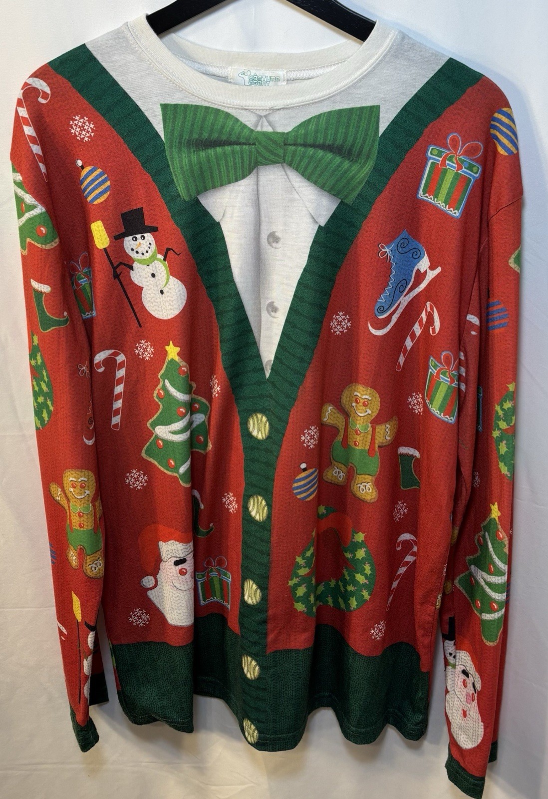 Costume Agent Men’s Christmas Fake Front Shirt Made In USA Long Sleeve Large