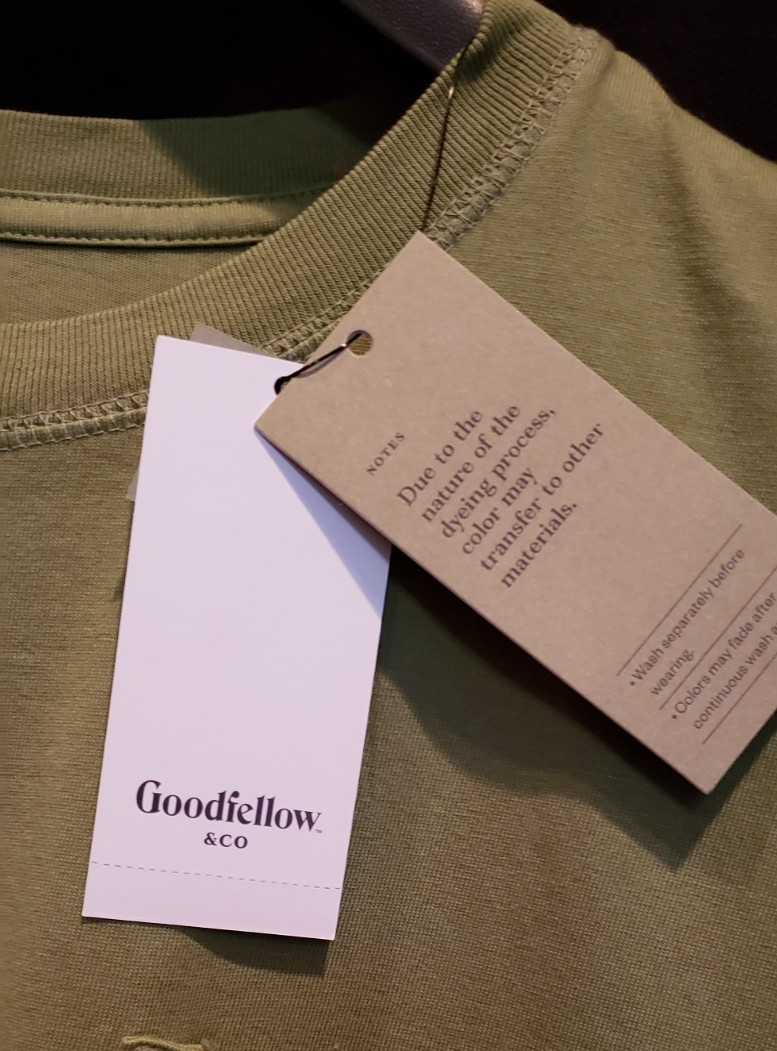 Goodfellow & Co Men’s Short Sleeve Pocket T-Shirt, XL Sage Green, NWT