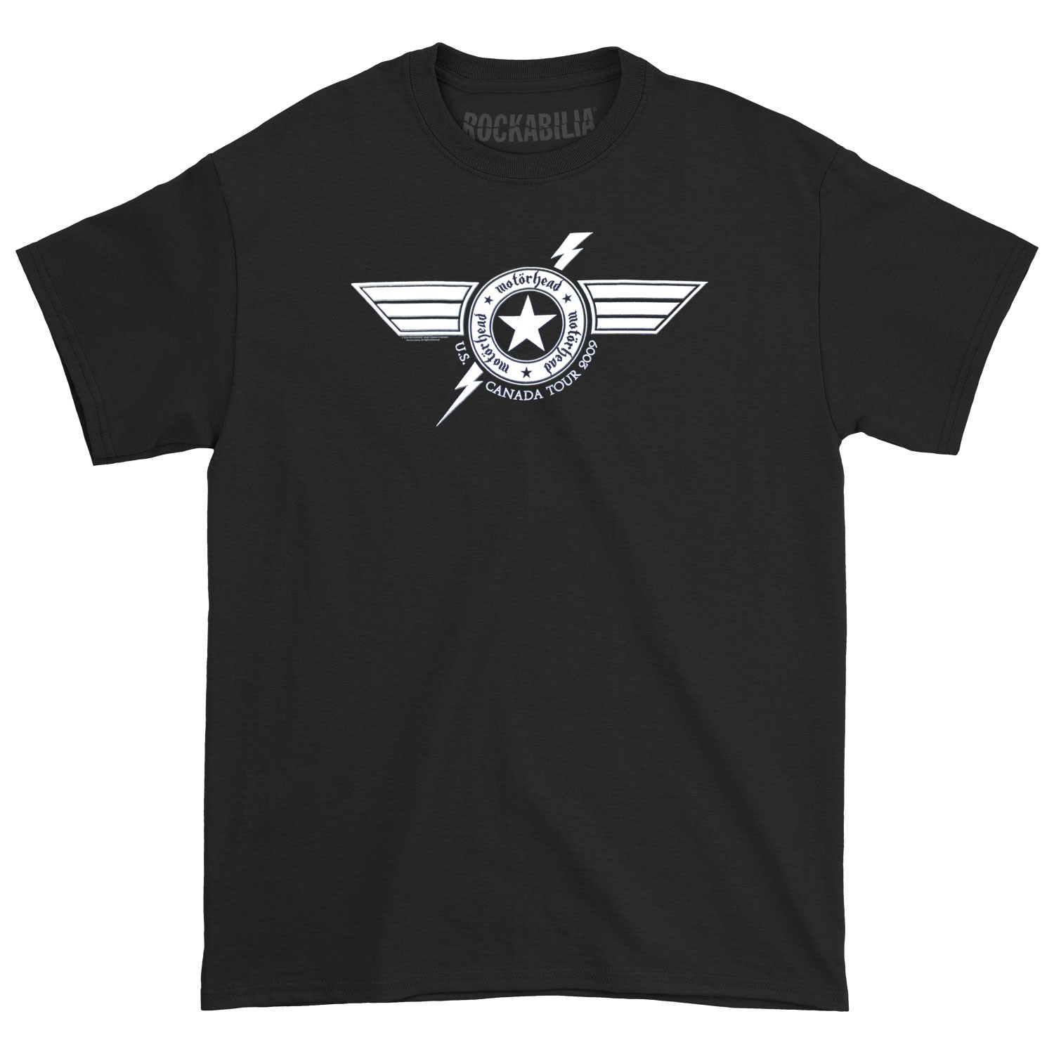 Men’s Motorhead Winged Bolt 09 Tour Tee T-shirt Small Black