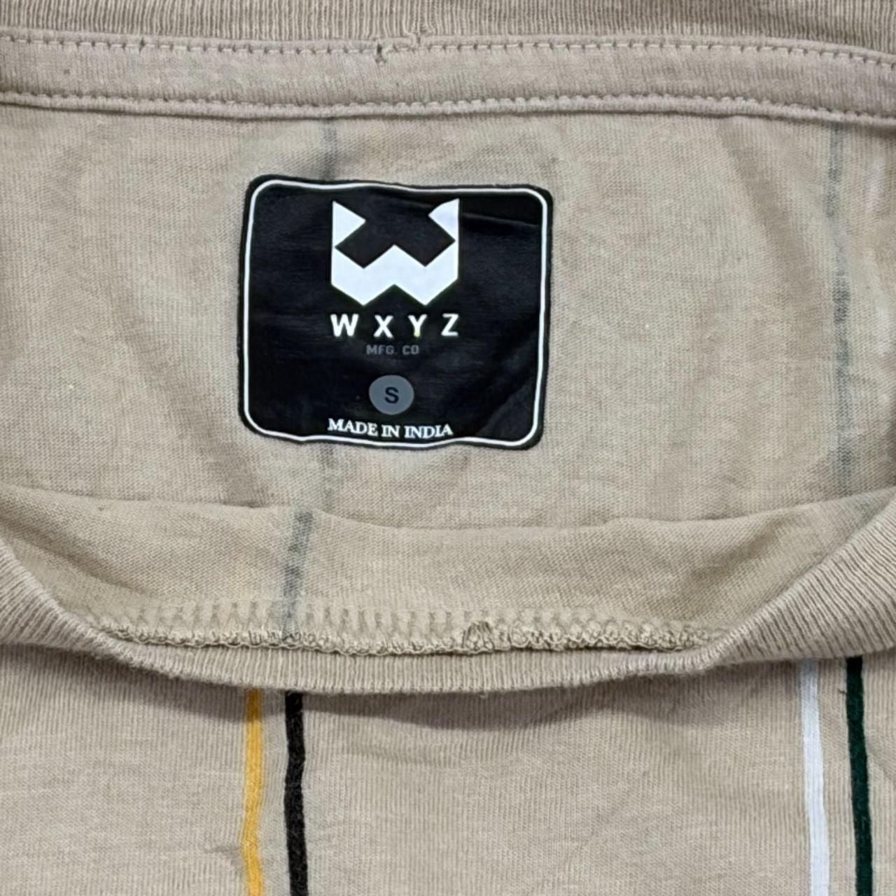 WXYZ Striped Skull Logo Embroidered T-Shirt