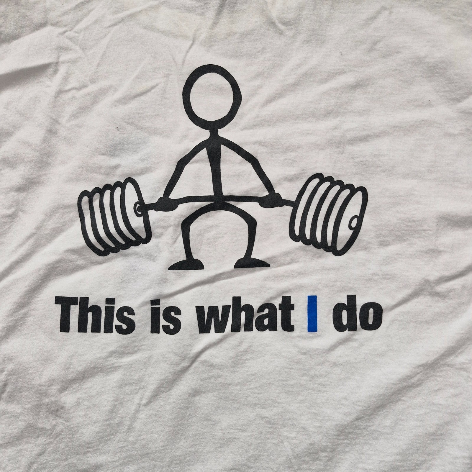 BPI Weightlifting Bodybuilding T Shirt Mens XL White Be Powerful Training Top