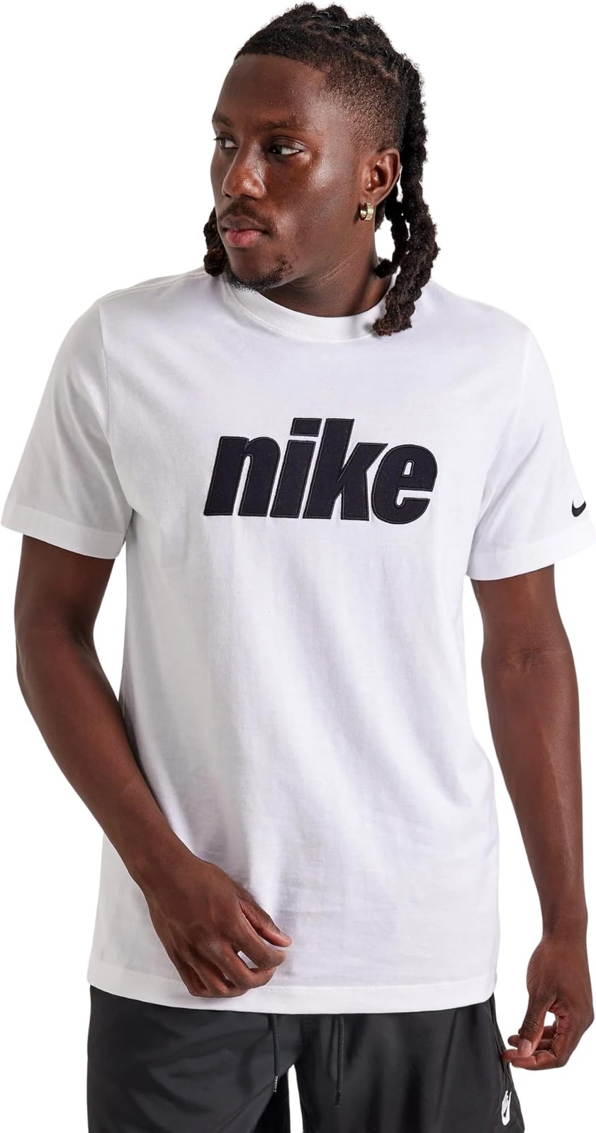 Nike Block Embroidered Logo T-Shirt – White – MED