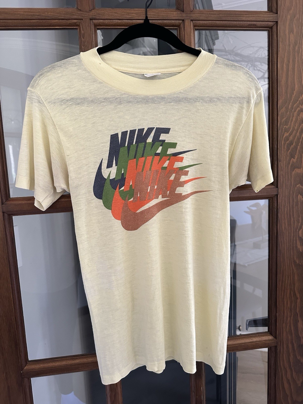 Vintage OG Nike 70’s Quad Swoosh Stack Super Thin Soft 50/50 Blend SUPER RARE