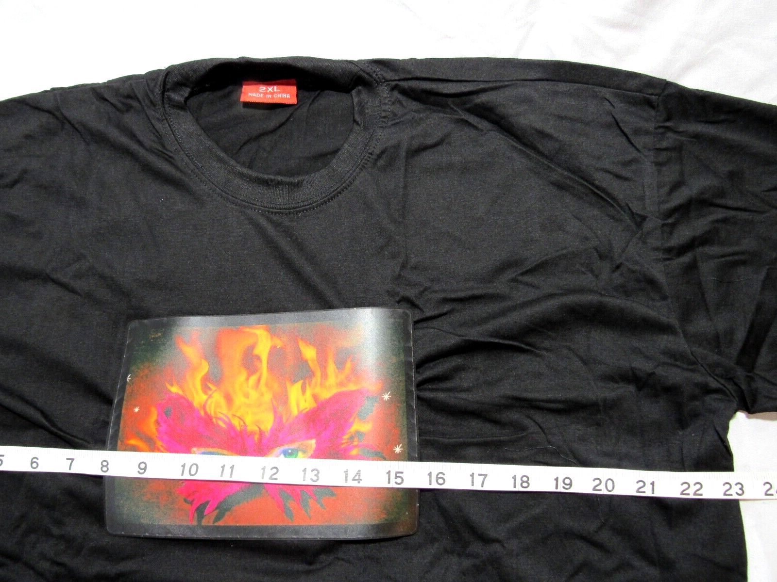 SOUND MUSIC Activated LED LIGHT UP FLASHING Halloween Fire Mask PARTY T-SHIRT 2X