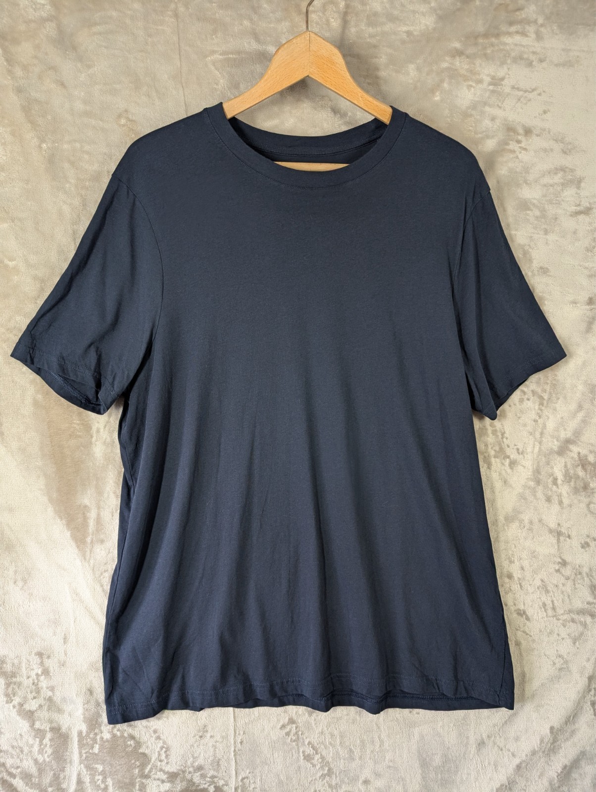 M&S Men’s Dark Navy Blue Regular Fit T-Shirt Cotton XL Short Sleeve Plain