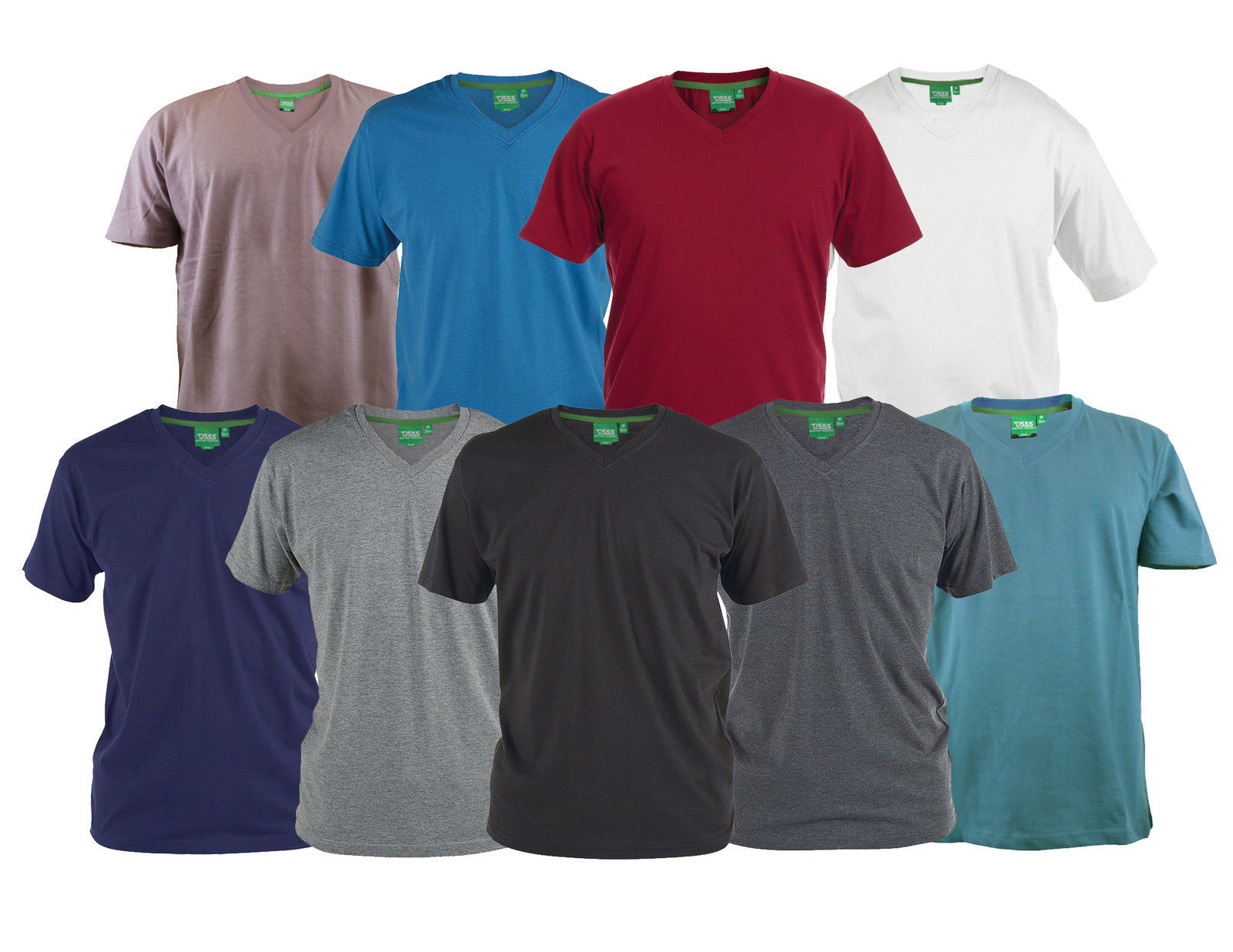D555 DUKE MENS V NECK T-SHIRT TEE SHIRT PREMIUM COMBED COTTON M-XXL IN 9 COLORS