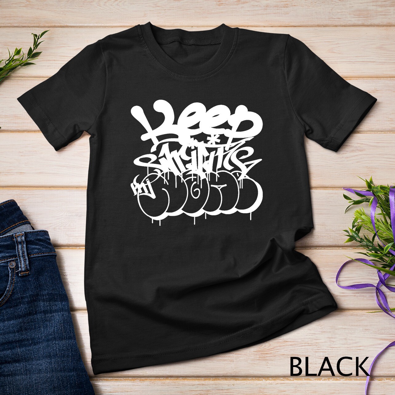 Keep writing my name white graffiti tag Unisex T-shirt