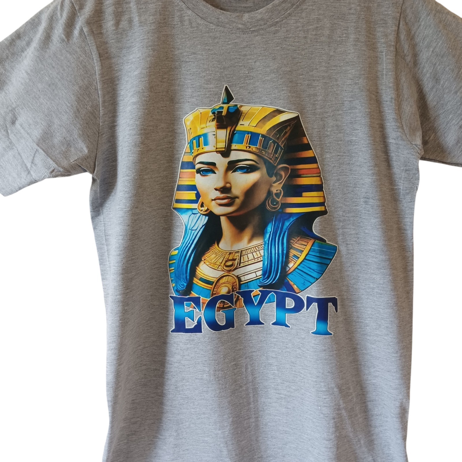 Egypt queen Cleopatra men’s gray short-sleeve graphic t-shirt size S