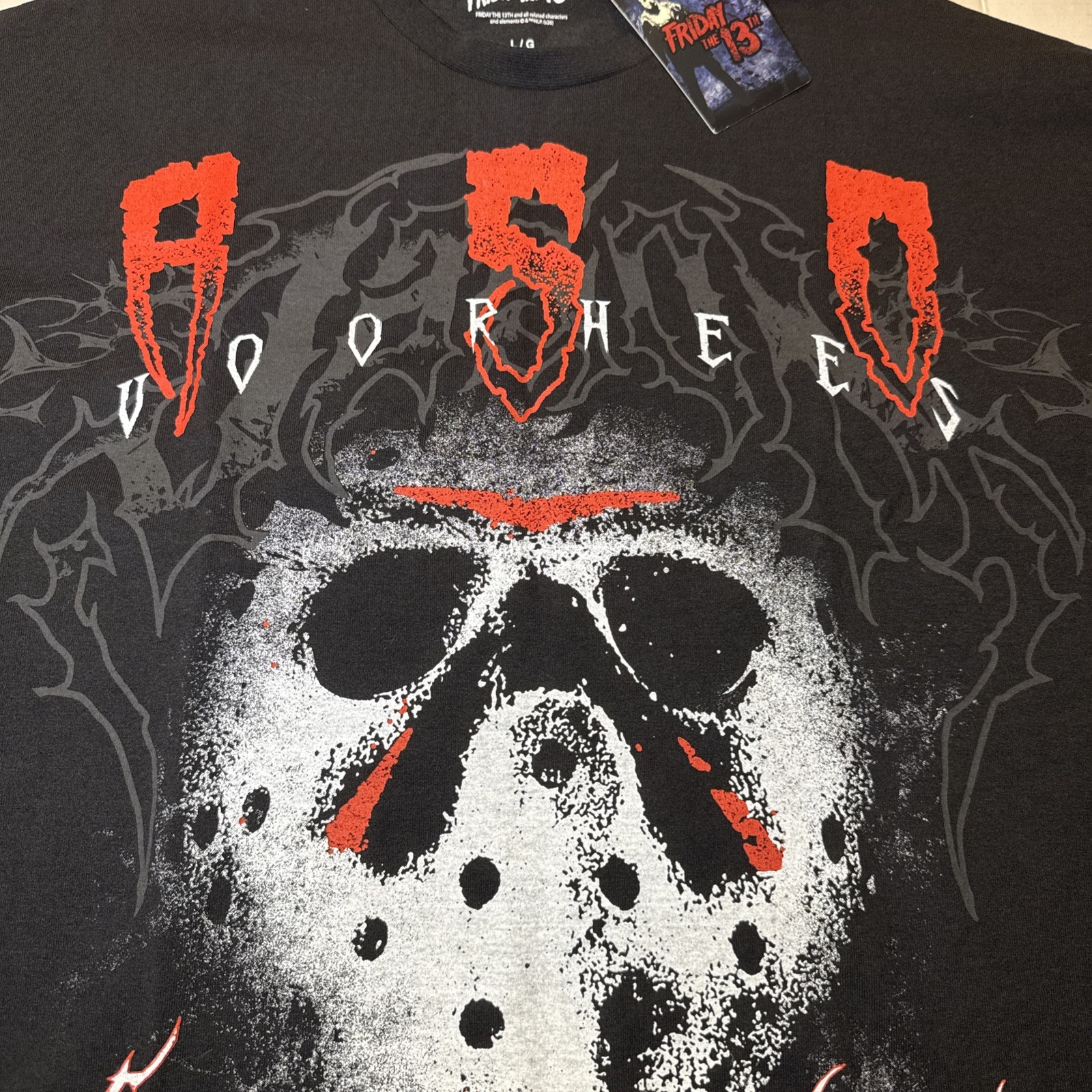 JASON VOORHEES Friday The 13th Mens Size Large T-SHIRT & Kuzos Jason Mask, NWT🔥