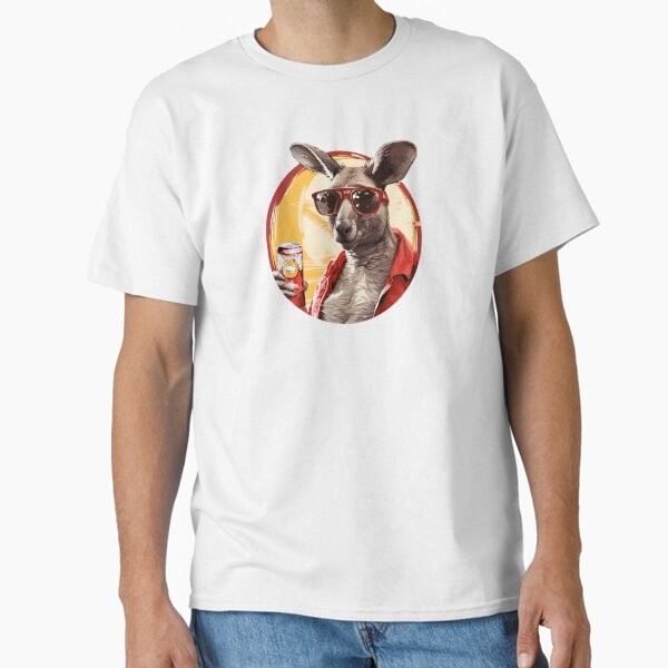 BUSH CHOOK CHILLIN AUSSIE KANGAROO MATE Class T-Shirt Made in US/AUS Size S-2XL