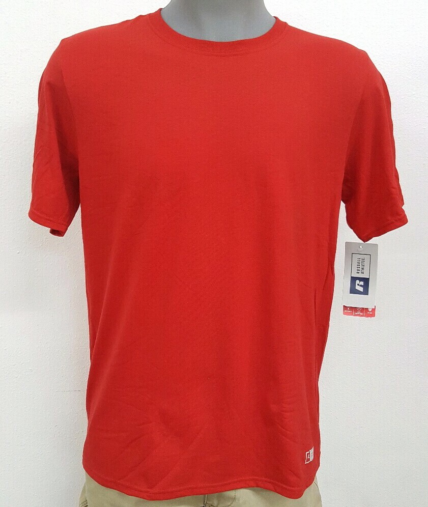 Russell Athletic Dri-Power Odor Protect Red Crew Shirt NWT S M L XL XXL New