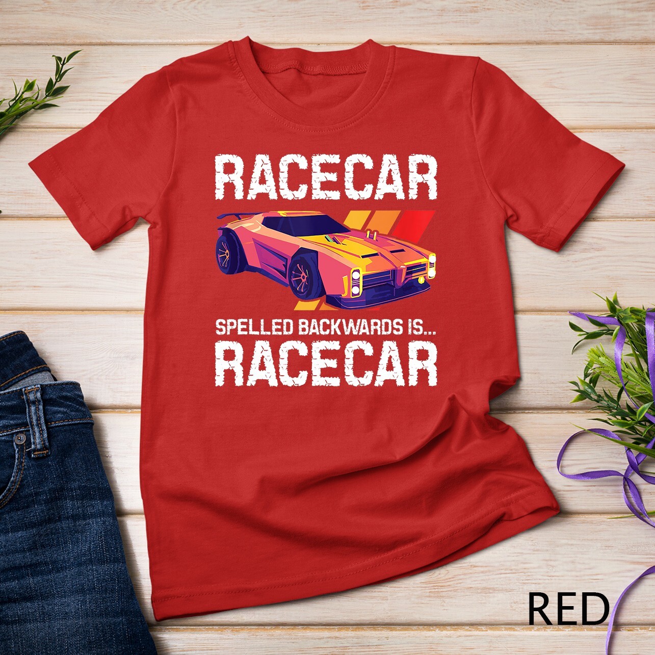 Racecar Spelled Backwards – Car Racer Mechanic Racing Race Unisex T-shirt