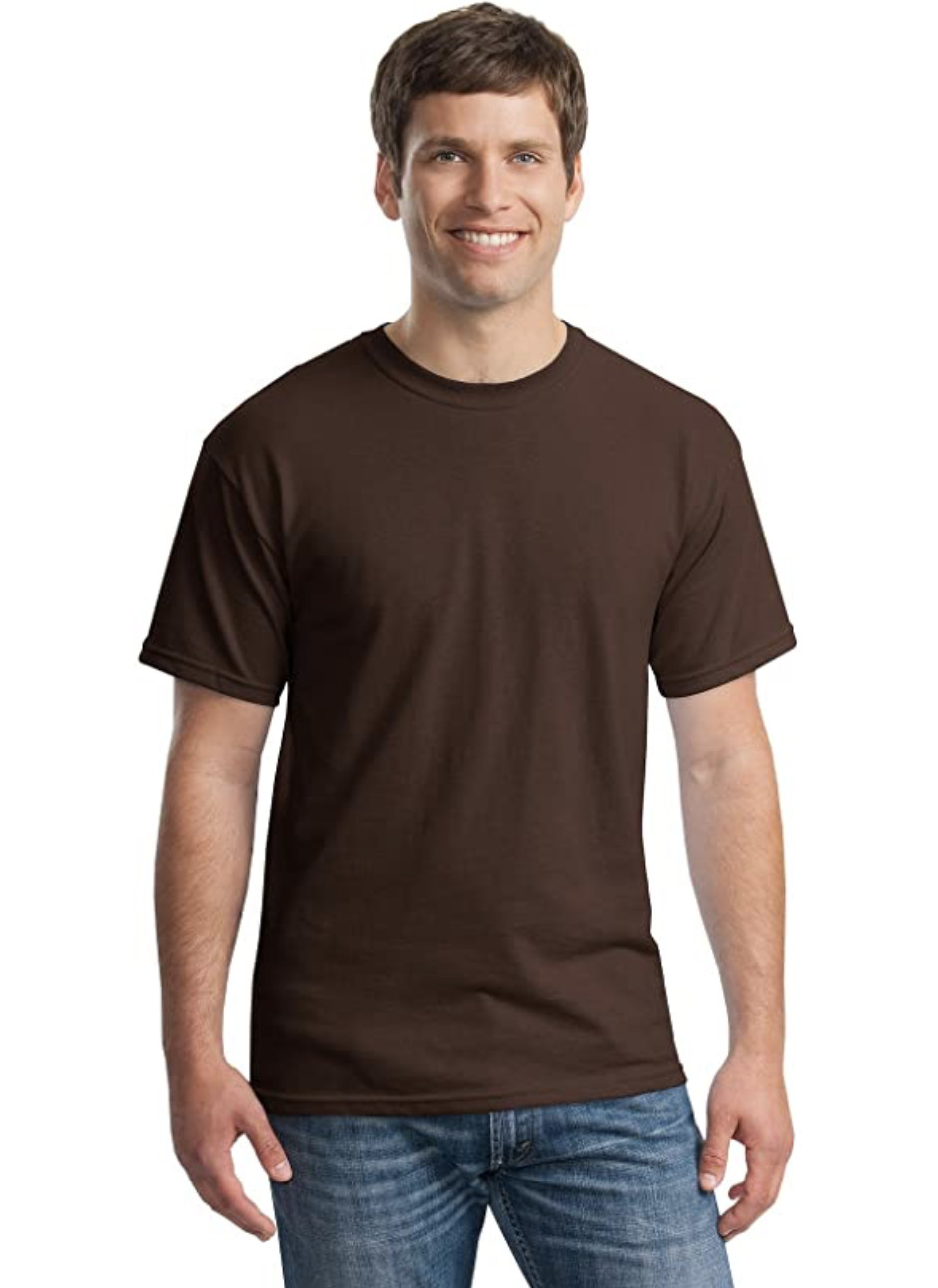 Gildan Heavy Cotton 5.3 oz. Adult Unisex T-Shirt (G500), Dark Chocolate, Small