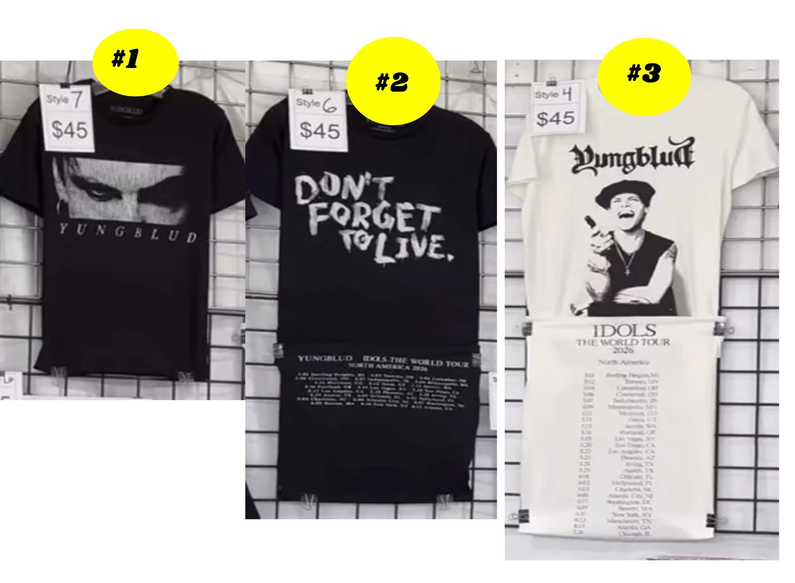 YUNGBLUD IDOLS – THE WORLD TOUR Merch 2026 Tshirt reprint