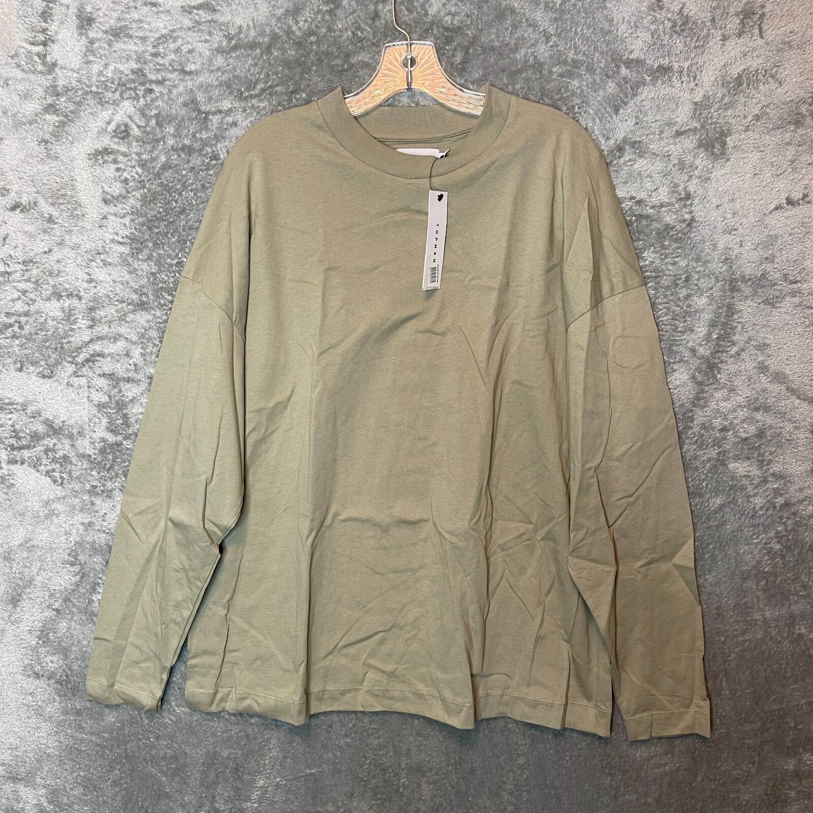 Topman Men Classic Clean Minimal Neutral Crew Neck Long Sleeve T Shirt XS NWT