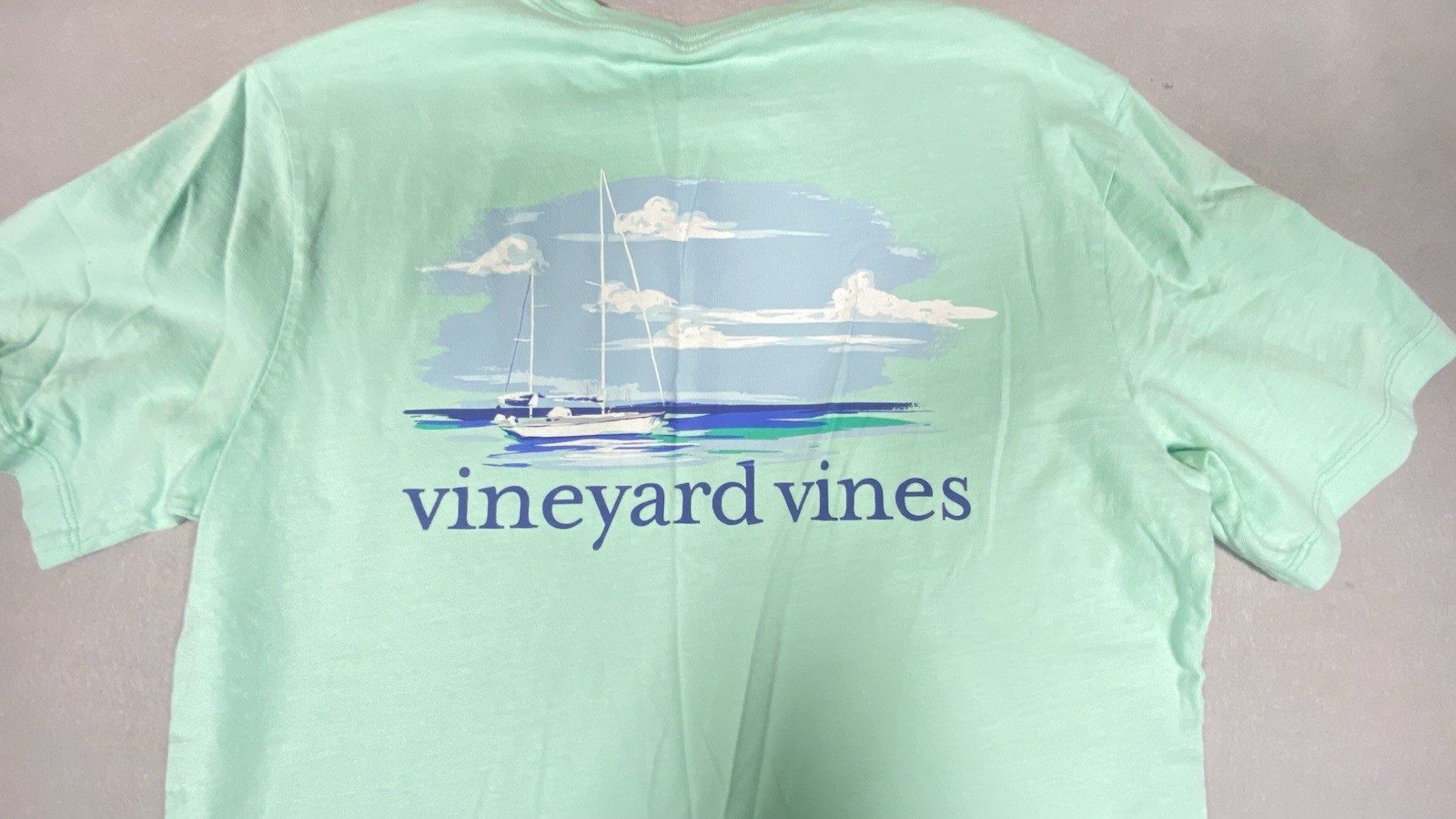 Vineyard Vines Shirt Mens XS Mint Green Whale Pocket Graphic Tee Preppy