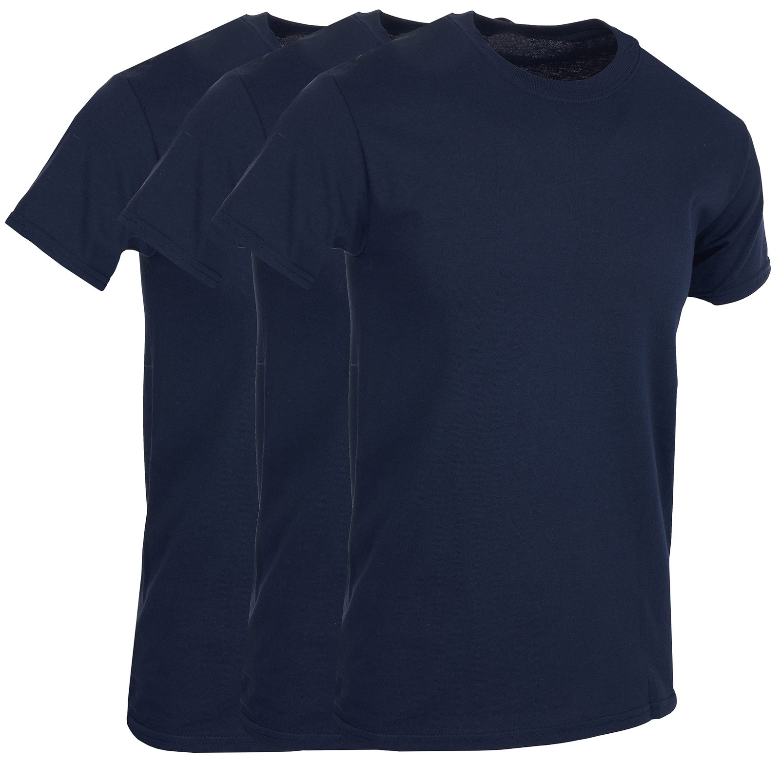 BILLIONHATS 6 Pack Navy Blue Men’s Cotton T-Shirts Short Sleeve Bulk (MEDIUM)