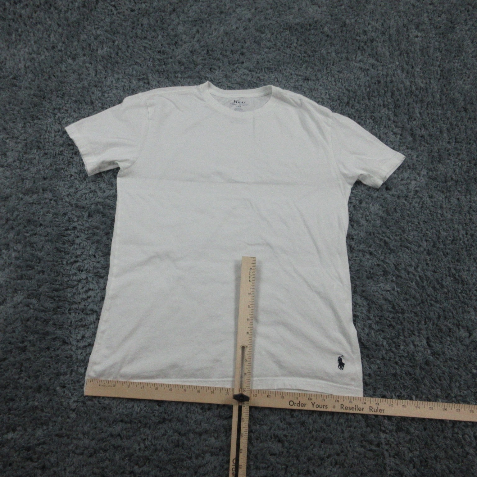 Polo Ralph Lauren Shirt Mens Large White Slim Fit Crewneck Tee Classic Pony