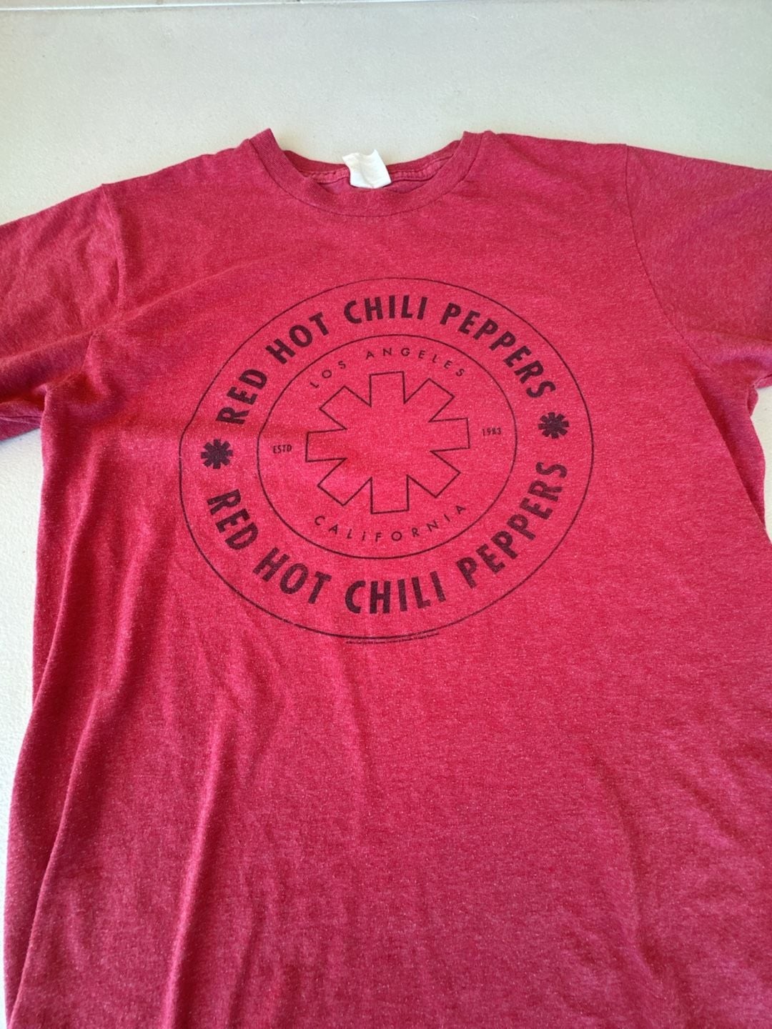 Red Hot Chili Peppers Los Angeles California Heather Red T-Shirt.