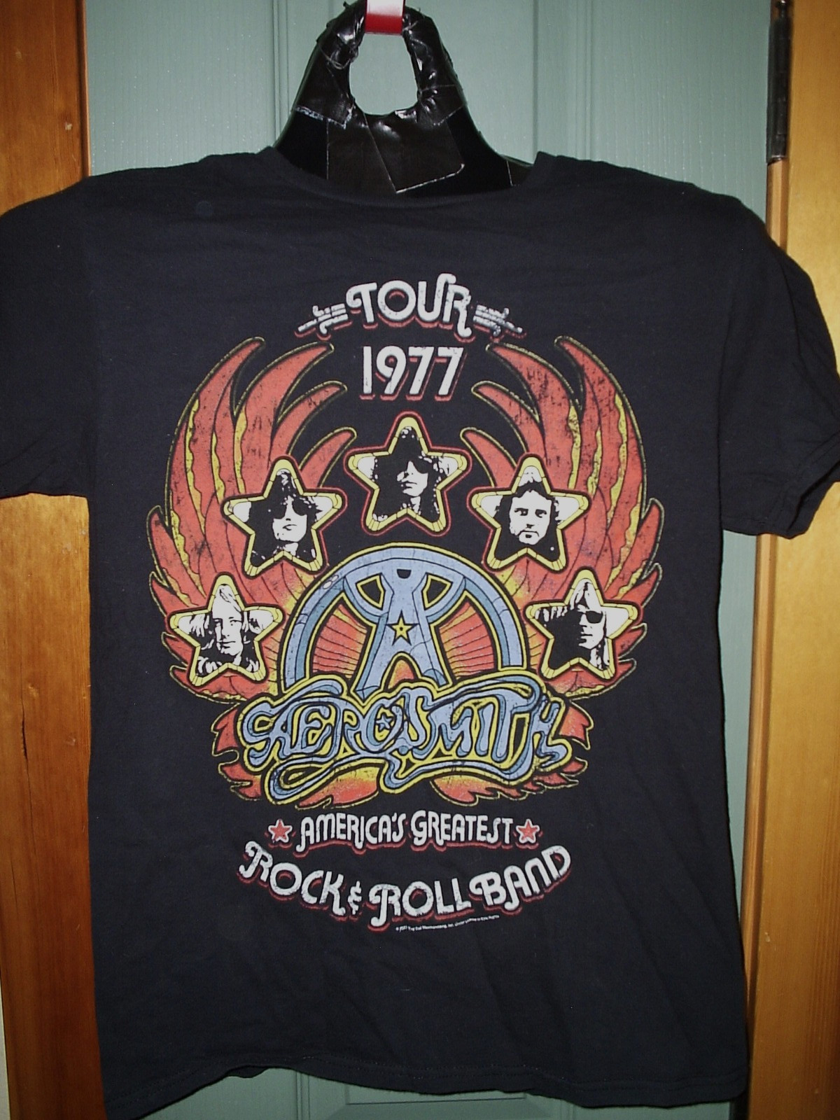 AEROSMITH T SHIRT 1977 REMAKE TOUR SHORT SLEEVE F.O.L SOFSPUN BRAND SIZE MD WOW