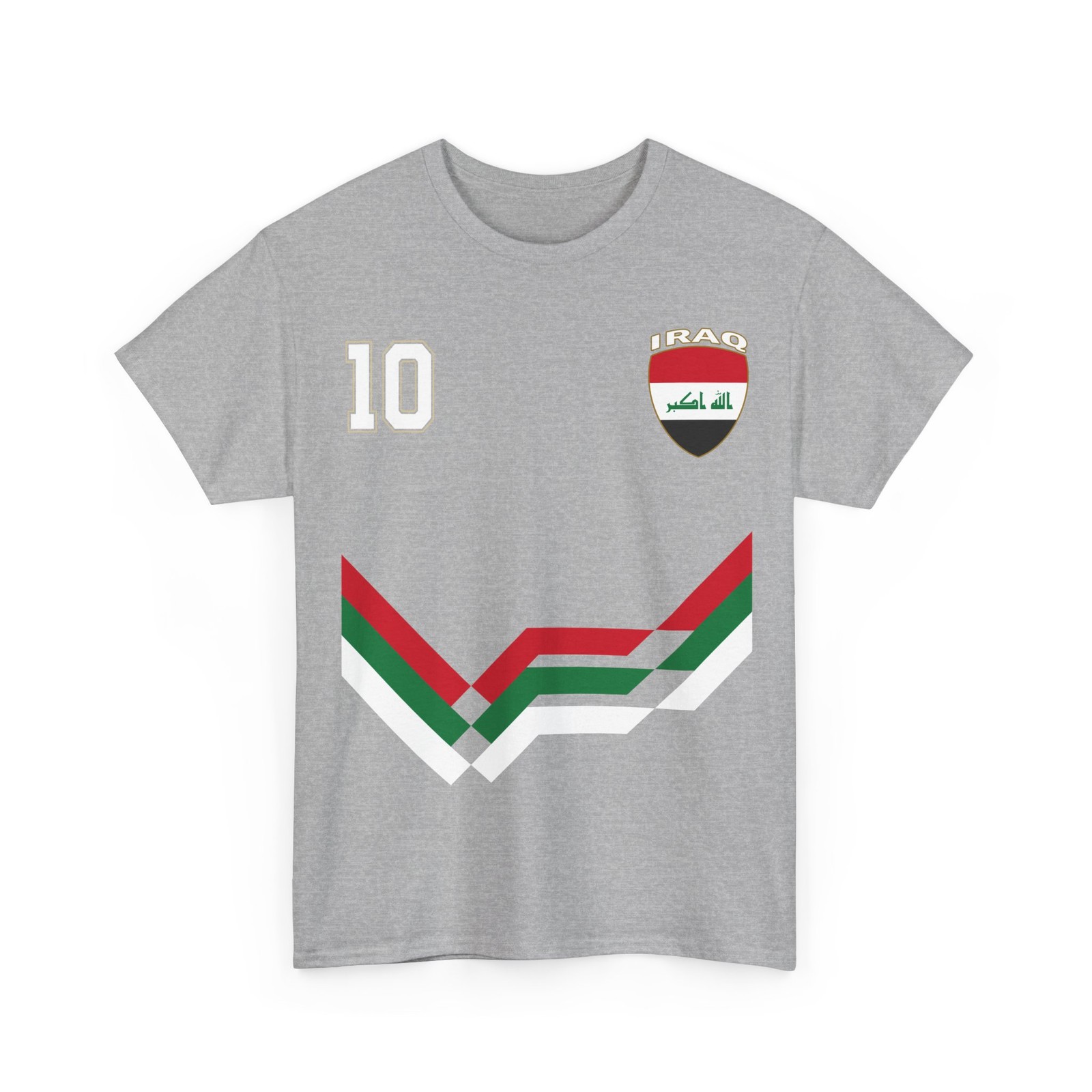 Iraq Soccer Shirt, Iraq Number 10 Soccer Jersey Style Shirt