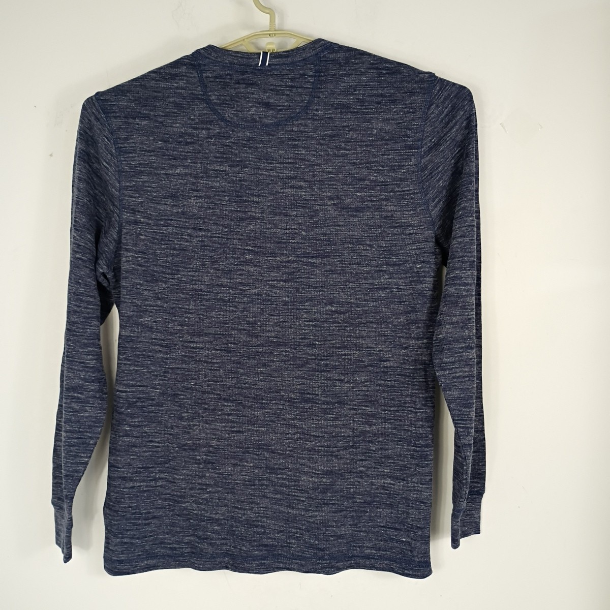 New US Polo Assn Mens Henley Shirt Blue Waffle Knit Long Sleeve Large 11406701