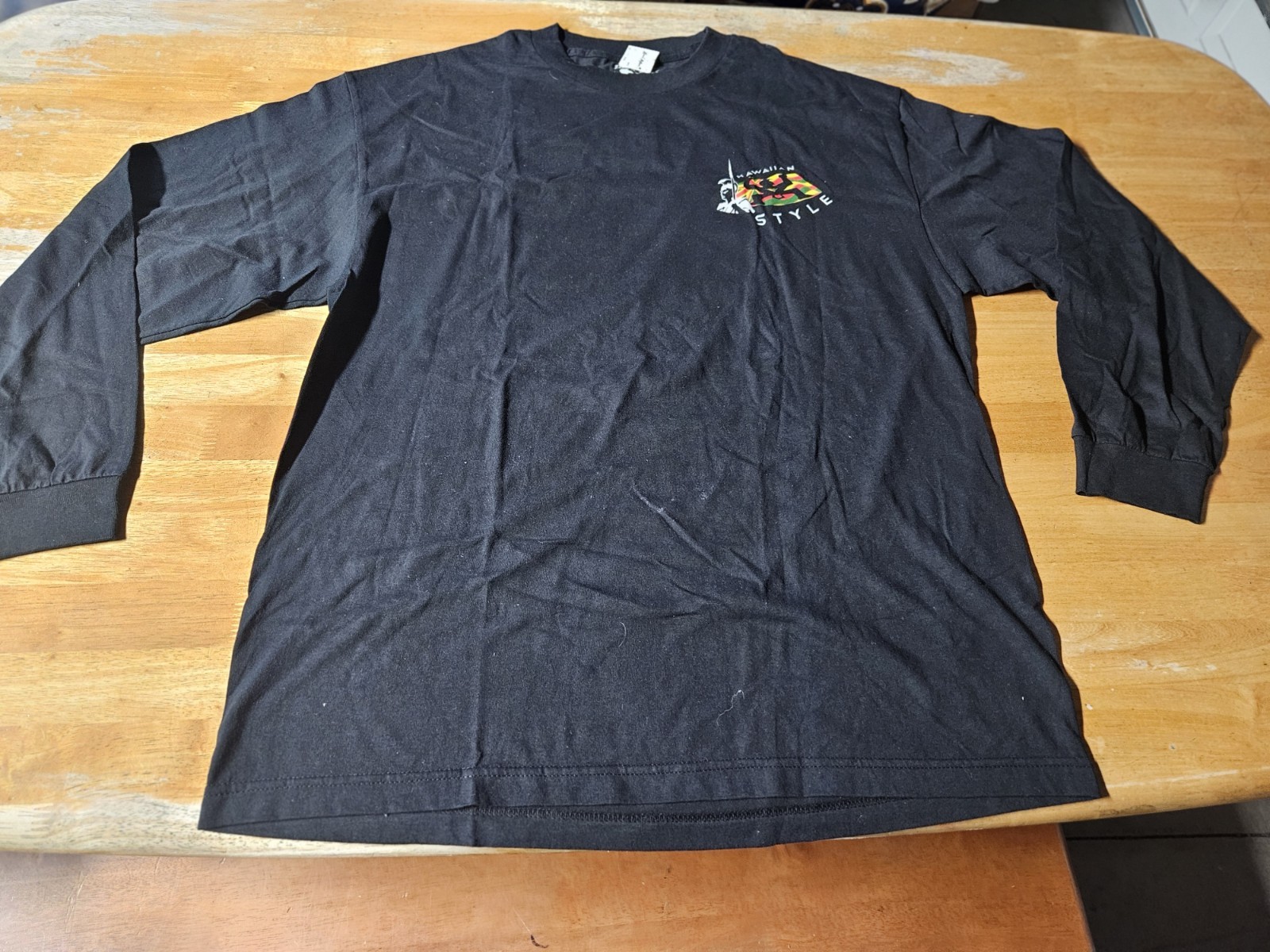 NEW Local Motion Men’s Black Long Sleeve Hawaiian Style Graphic Long Slv XL (N7