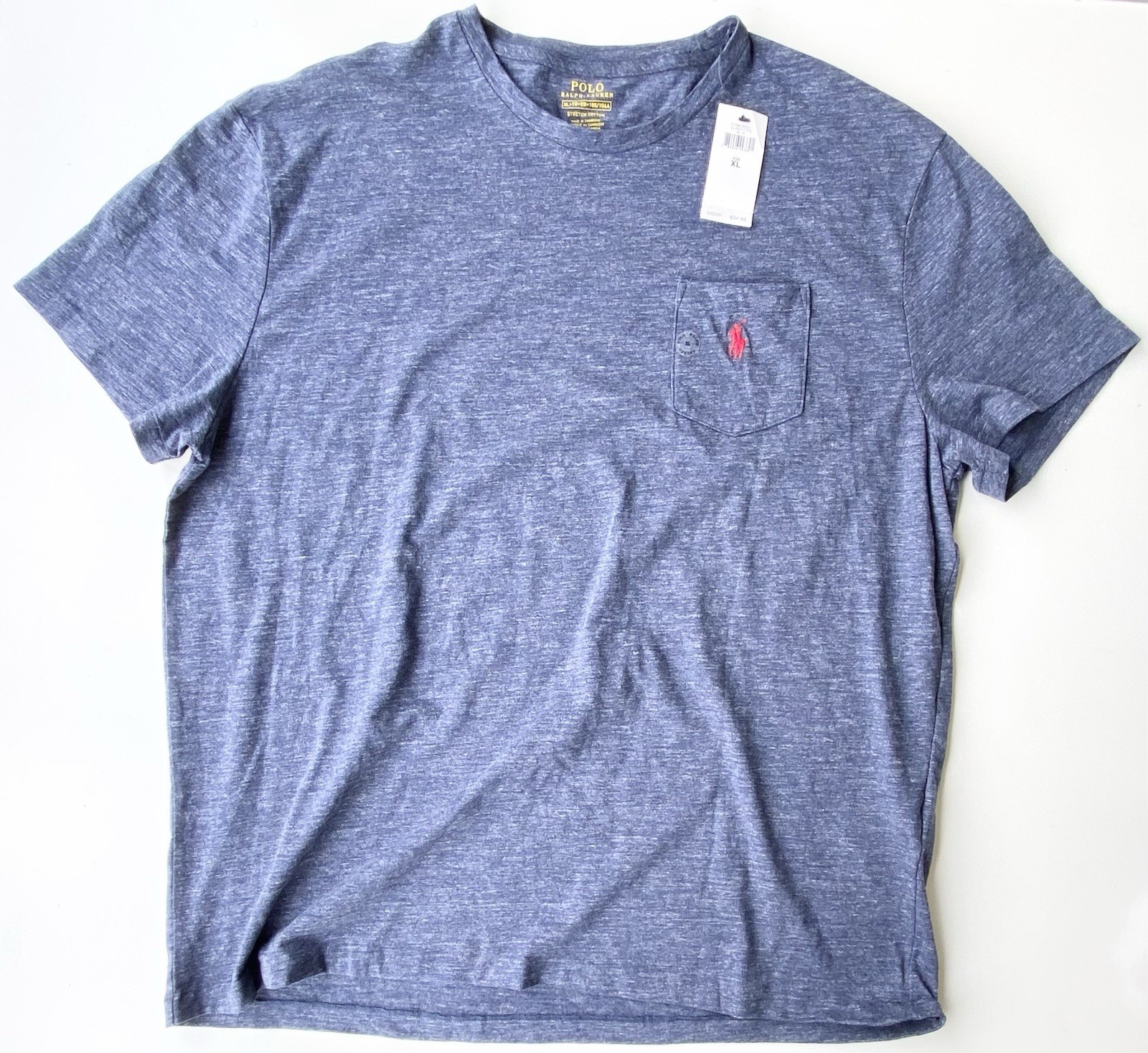 Polo By Ralph Lauren Pocketed Crew Neck Short Sleeve Shirt Men’s XL Navy Blue