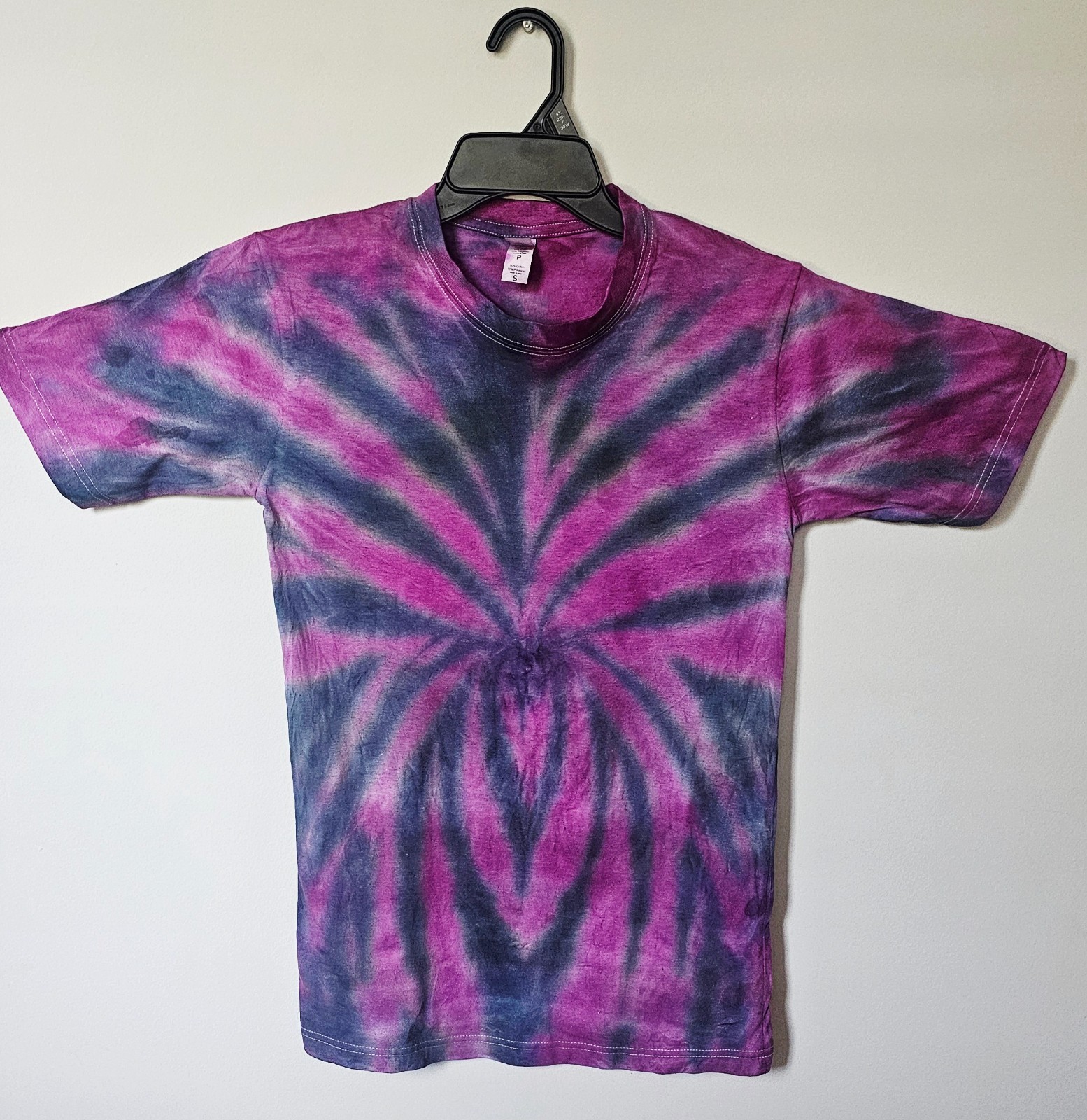 New Spider Tiedye Purple & Black Color Mens T-Shirt Blank Tye Dyed Tee